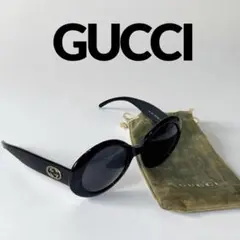 【GUCCI】サングラス GGロゴ オーバルフレーム ケース付き グッチ