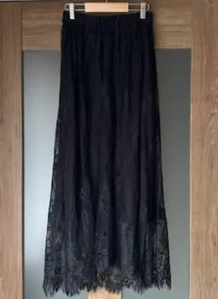 アズール ロングスカート レース ブラック M