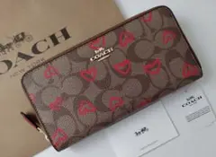 【新品】COACH コーチ 長財布 ハート シグネチャー
