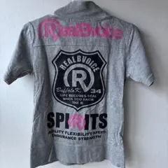 RealBvoice 半袖パーカー　プリントロゴ　グレー