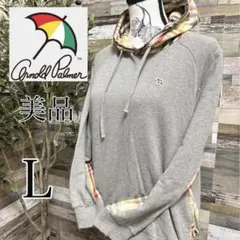 美品✨アーノルドパーマー★グレーパーカー★L★チェック柄★送料無料