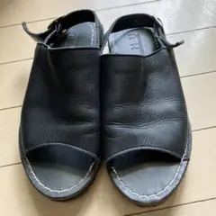 アンティカ 本革 サンダル ブラック