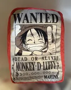 ワンピース　モンキー・D・ルフィ　クッション　手配書　ぬいぐるみ