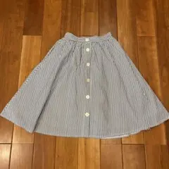 ストライプ　ギャザースカート