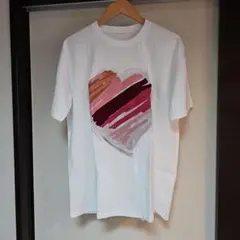 ハート刺繍Tシャツ 男女兼用 ゆったりサイズ 吸水速乾 大きいサイズ
