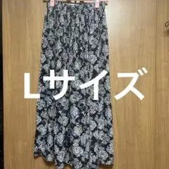 グローブ grove ガウチョパンツ　Lサイズ　プリーツ　ペイズリー柄　紺色