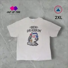 Ben Drankin Benjamin Franklin Tシャツ2XLグレー