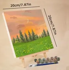 数字で描く絵画キット ナンバーアート 絵の具と筆付き 初心者OK 下絵あり