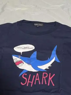 beams heart サメ shark イラストTシャツ ネイビー 鮫 夏