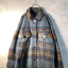 【ZARA】レトロウールコート チェック柄 古着used AS95