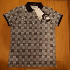 【新品未使用】PEARLY GATES チェック柄ブラックポロシャツ M（1）