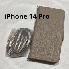iPhone 14 Pro カバー ケース 手帳型 ベージュ イエロー