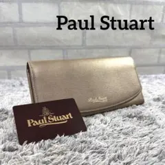 Paul Stuart ポールスチュアート 牛革 ゴールドカラー レザー 長財布