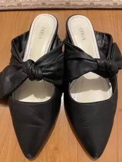ohga リボンミュール黒