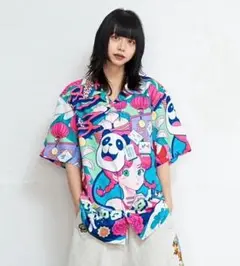 チュウカタベタイ 総柄シャツ