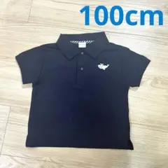 ポロシャツ　くじら　ネイビー　100cm