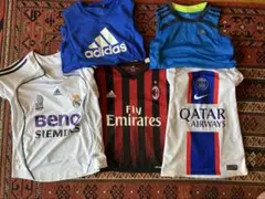 ※要コメント確認　ACミラン・PSG・レアルマドリード　サッカーシャツ5枚セット