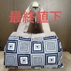 美品 レスポートサック 四角柄 トートバック ベージュ