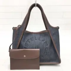 ☆超美品・ポーチ付☆ステラマッカートニー ロゴパンチング デニムトート 2way
