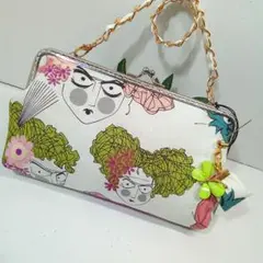 ハンドメイド　アレキサンダーヘンリー　がま口ポーチ大