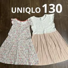 UNIQLO 花柄ノースリーブワンピース チュニック 130