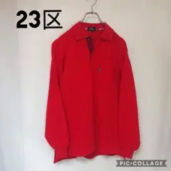 古着 23区 スポーツ 長袖 ポロシャツ 可愛い 赤