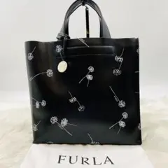 未使用✨フルラ トートバッグ タンポポ レザー ブラック チャーム