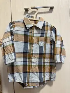 breeze チェックシャツロンパース　80