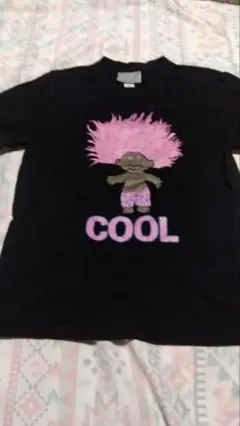 ピンクトロールｃｏｏｌ黒XLＴシャツアニメキャラクターレトロ古着