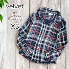 velvet by graham＆spencer チェックスキッパーシャツ　長袖