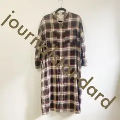 journal standardロングシャツワンピースブラウン系⭐︎チェックシャツ
