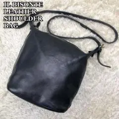 ✨美品✨ イルビゾンテ バケツ型 ショルダーバッグ ワンショルダー 黒 小さい