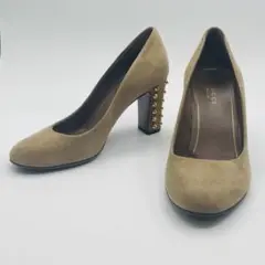 【人気ブランド】GUCCI グッチ スエード スタッズパンプス 34.5