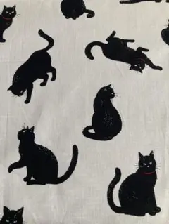 黒猫柄生地