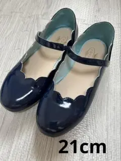 【美品】トッカ　TOCCA 21cm ネイビー フォーマルシューズ ストラップ