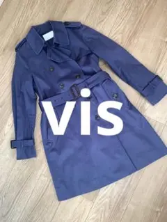 【ViS】ライナー取り外し可ネイビートレンチコート