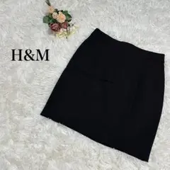 【H&M】ミニ丈スカート　黒　ブラック　シンプル　無地　レディース　38