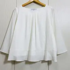 美品 UNTITLED ドッキングインナーブラウス 44 シフォン タック