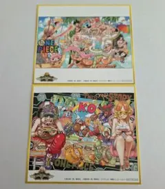 ワンピース　色紙風イラストカード　2枚セット