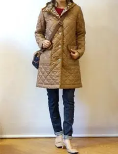 traditional weatherwear レオパード キルティングコート