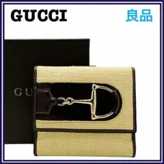 ⭐️美品⭐️ グッチ 138029 ホースビット キャンバス 二つ折り財布