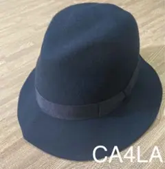 CA4LA カシラ ウール フェルトハット 中折れ リボン 日本製 黒 帽子
