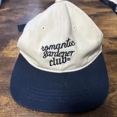 romantic gardener club キャップ ベージュ/ネイビー