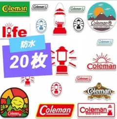 【20枚】Coleman コールマン アウトドア キャンプ 防水 ステッカー