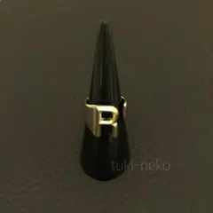 ❤R❤ゴールド イニシャル アルファベット フリーリング 男女兼用 ユニセックス