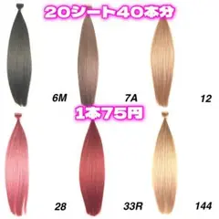 シールエクステ 45cm20シート40本分