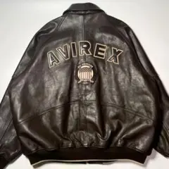 【希少】AVIREX レザージャケット スタジャン ビッグサイズ 5XL 本革