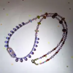 紫色 しずくビーズのね