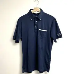 MIZUNO ミズノ ゴルフウェア ポロシャツ ネイビー Lサイズ メンズ 半袖
