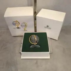 SWAROVSKI スワロフスキー クリスタル 置物 地球儀 金 箱付き